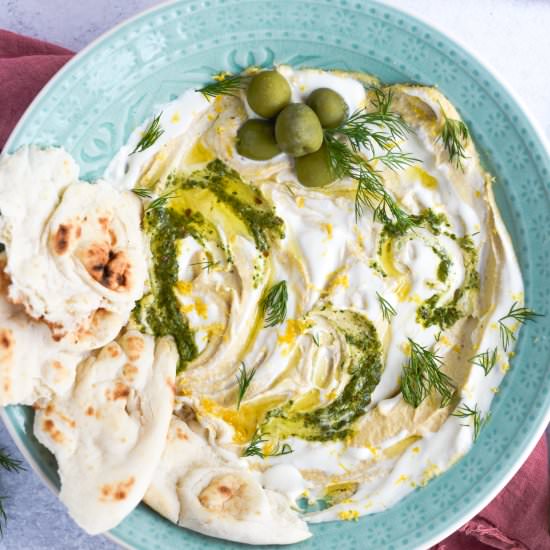 Creamy Hummus with Whipped Feta