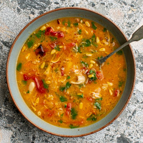 Chicken Tomato Pesto Soup