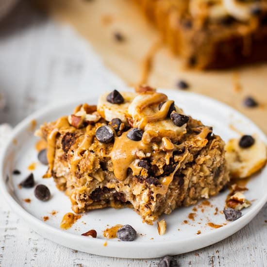 Peanut Butter Banana Oatmeal Bake