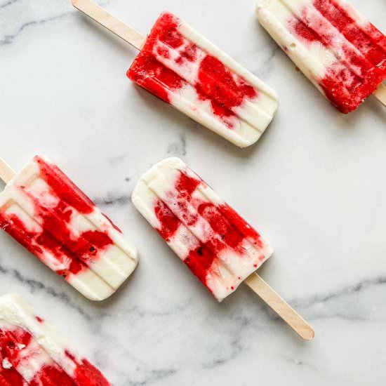 Strawberry Yogurt Popsicles
