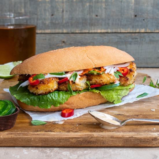 Coconut shrimp banh mi