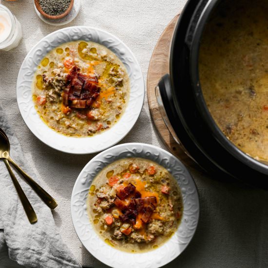 GF Instant Pot Cheeseburger Soup