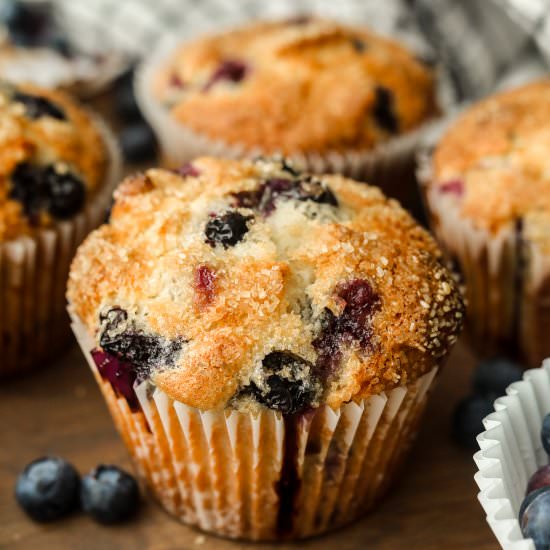 Bakery Style Blueberry Muffins
