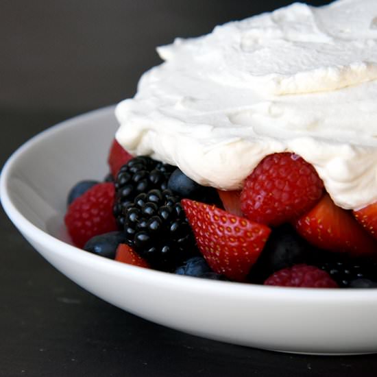 FRESH WHIPPED CREAM WITH BERRIES