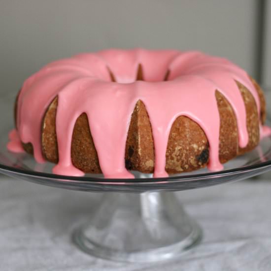 Amaretto Cherry Swirl Cake