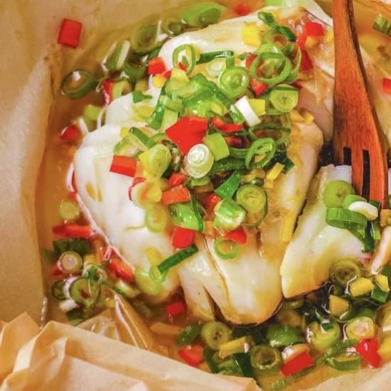 Chinese Steamed Cod Fish Scallion