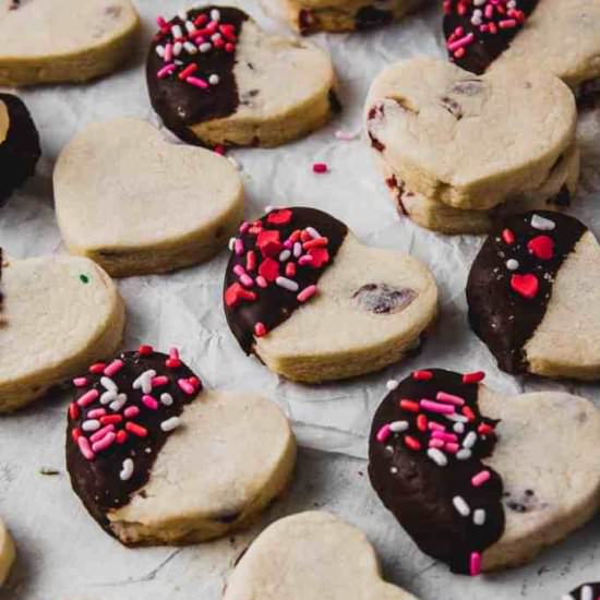 Cranberry Almond Shortbread Cookies