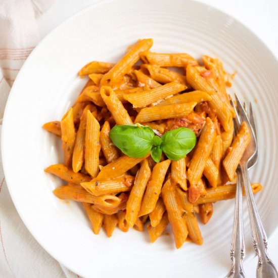 Penne Pasta in Tomato Cream Sauce