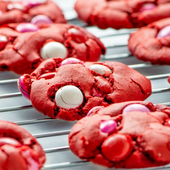 Red Velvet Cake Mix Cookies