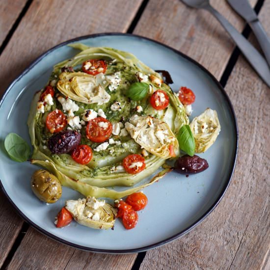 Mediterranean Baked Cabbage