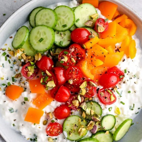 Savory Cottage Cheese Bowl