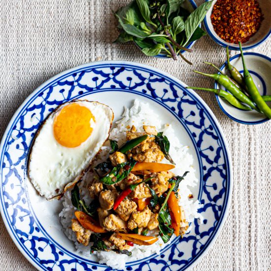 Thai Basil Stir fry Tofu, Veggie