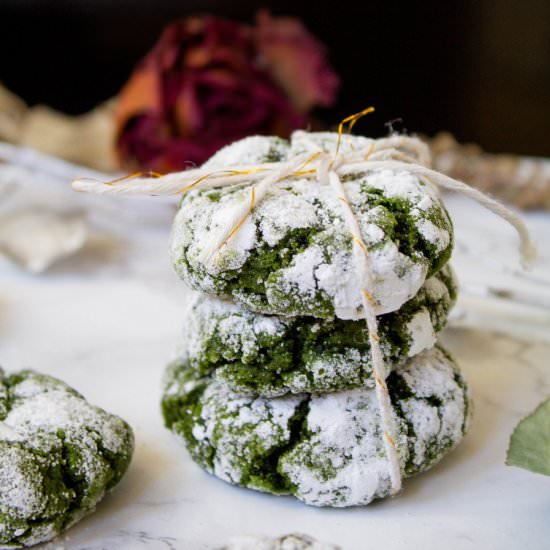 Matcha Crinkle Cookies