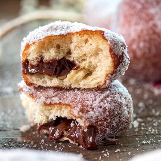 Heart Shaped Nutella Filled Donuts
