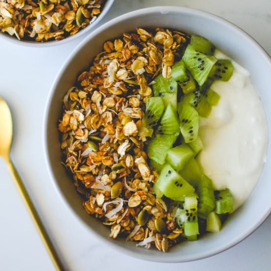 Olive Oil Honey Granola with Coconu