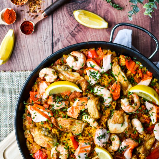 Salmon & Meat Paella