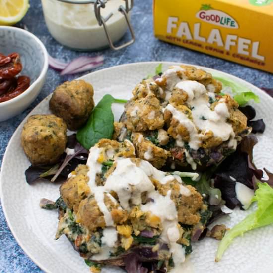 Stuffed Mushrooms w/Falafel Crumble