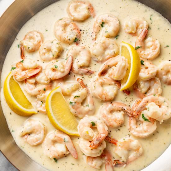 creamy lemon garlic shrimp