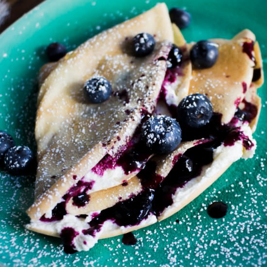 Blueberry Lemon Crepes & Mascarpone