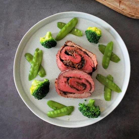 beef fillet stuffed with porcini