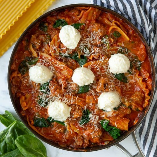 skillet spinach lasagna