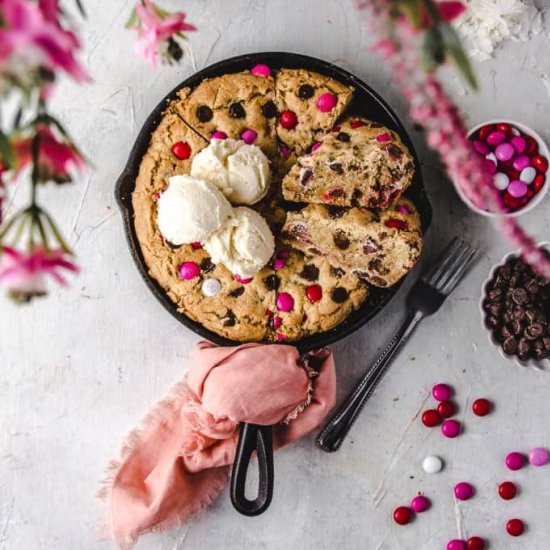 Coconut Chocolate Skillet Cookie