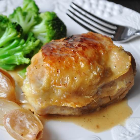 Roasted Chicken with Garlic Sauce