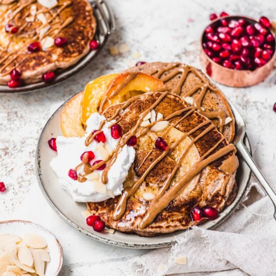 Vegan Caramel Apple Pancakes