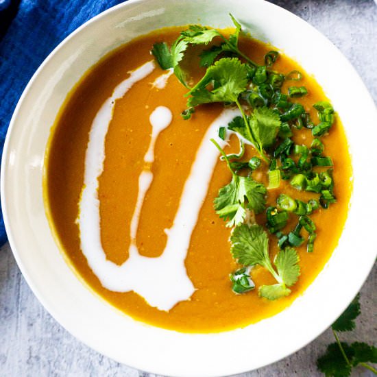Thai Sweet Potato and Lentil Soup