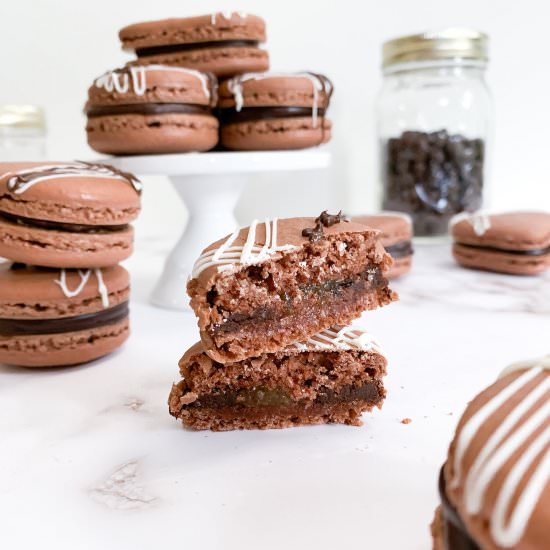 Chocolate Almond Macarons