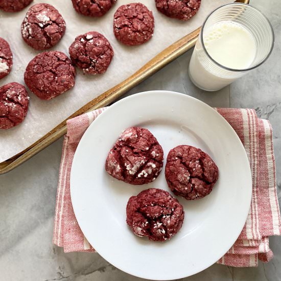 Red Velvet Cake Mix Cookies