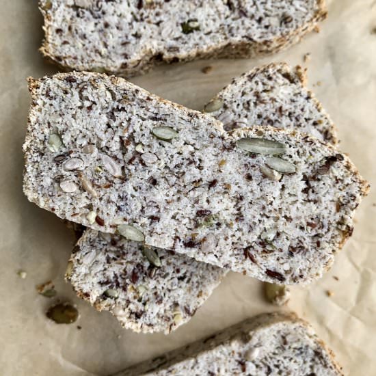 Sandwich Bread made from nut pulp