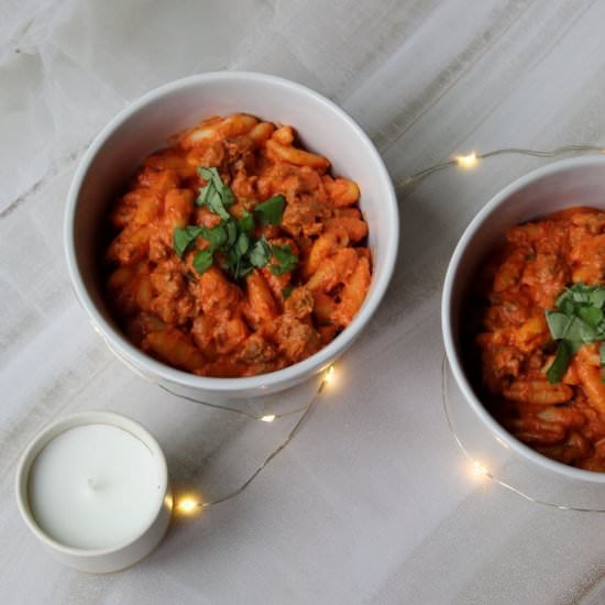 Pasta with Sausage & Green Onions