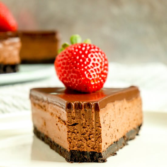 No-Bake Triple Chocolate Cheesecake