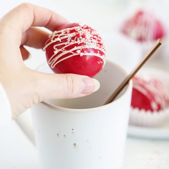 Red Velvet Hot Cocoa Bombs