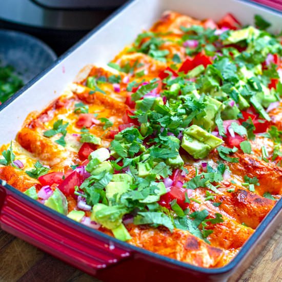 Instant Pot Chicken Enchiladas
