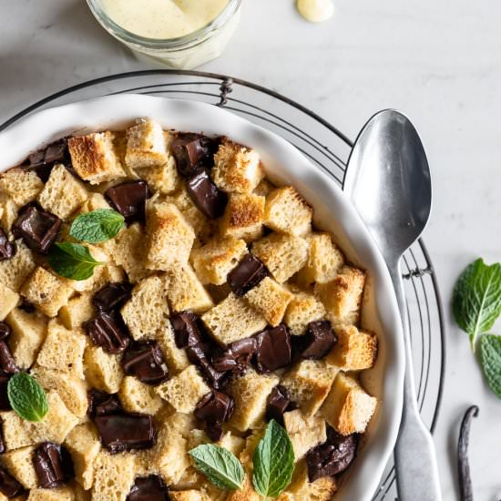 chocolate chip bread pudding
