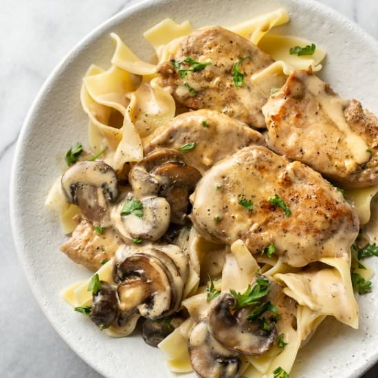 creamy mushroom pork tenderloin