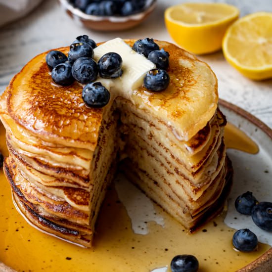 Lemon Ricotta Mochi Pancakes