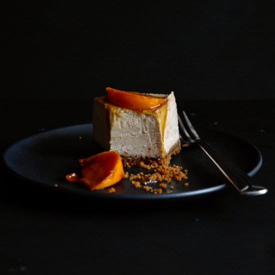 chestnut cheesecake & persimmons