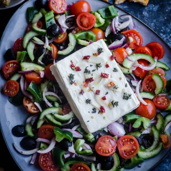 Feta Salad with Pitta Chips