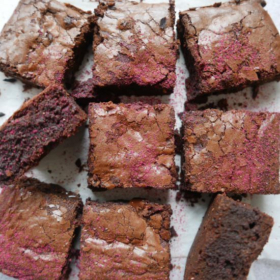 Fudgy chocolate raspberry brownies