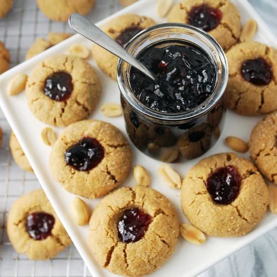 Peanut Butter Thumbprint Cookies