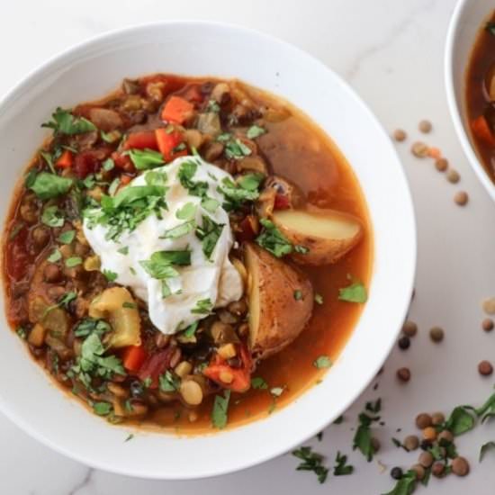 Spicy Tomato Lentil Soup