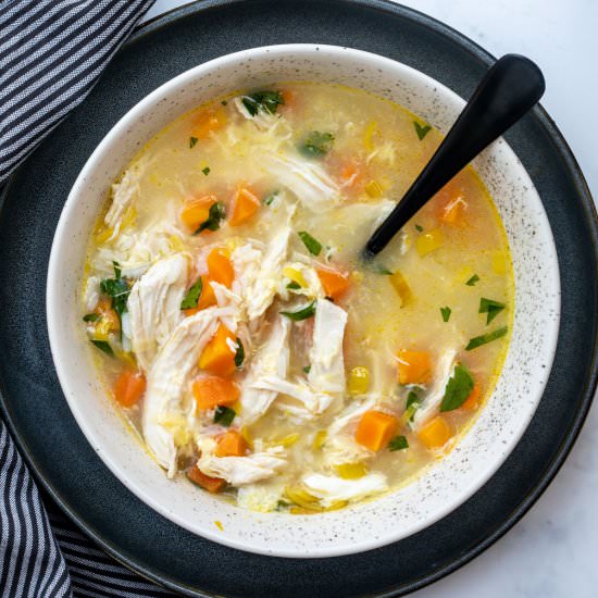 Chicken Soup with Rice and Lemon