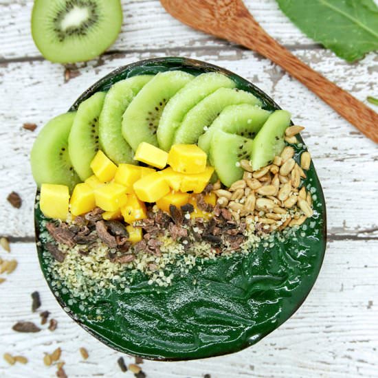 Beet Greens and Mango Smoothie Bowl