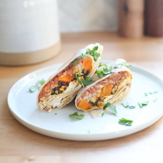 Winter Vegetable Freezer Burritos