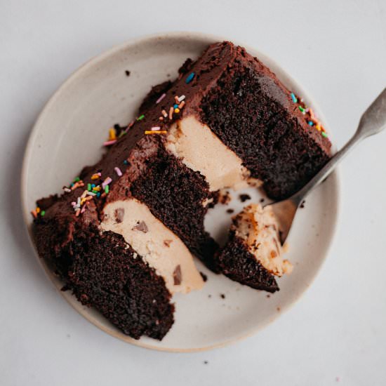 Chocolate Brownie Cookie Dough Cake