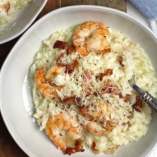 Creamy Shrimp Risotto with Bacon