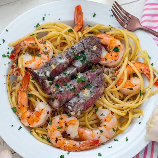 Steak and Shrimp Scampi